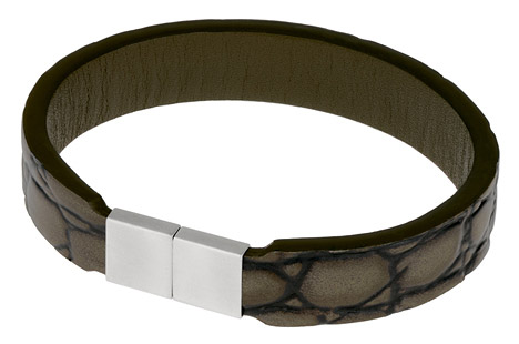 Ernstes Design Armband, Leder khaki, mit Magnetverschluss