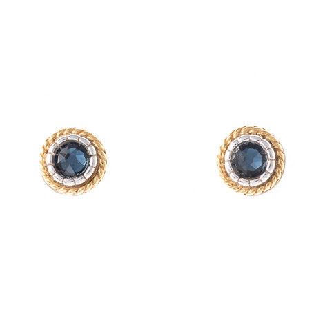 SIGO Ohrstecker 925 Silber Trachtenschmuck Zirkonia blau