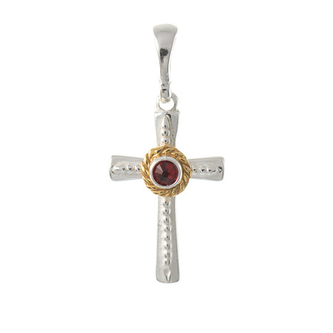 Anhänger 925 Silber Trachtenschmuck Zirkonia rot
