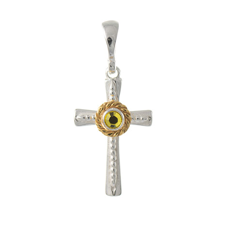 Anhänger 925 Silber Trachtenschmuck Zirkonia gelb