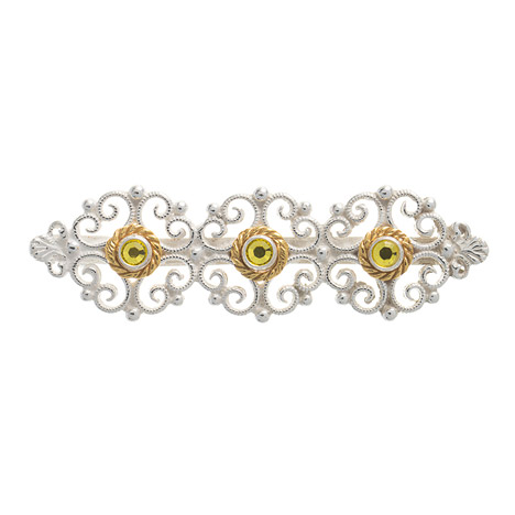Brosche 925 Silber Trachtenschmuck Zirkonia gelb