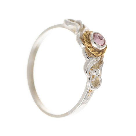 SIGO Ring 925 Silber Trachtenschmuck Zirkonia rosa