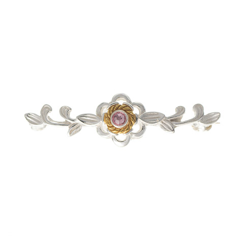 Brosche 925 Silber Trachtenschmuck Zirkonia rosa