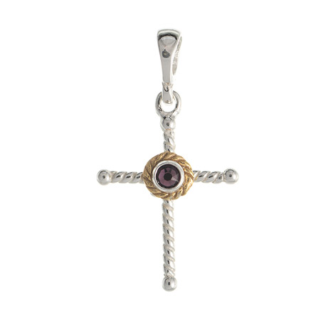 SIGO Anhänger 925 Silber Trachtenschmuck Zirkonia lila