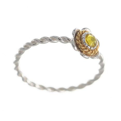 Ring 925 Silber Trachtenschmuck Zirkonia gelb
