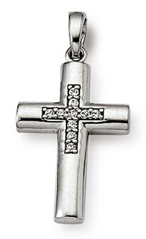 SIGO Anhänger Kreuz 925 Silber Zirkonia weiss