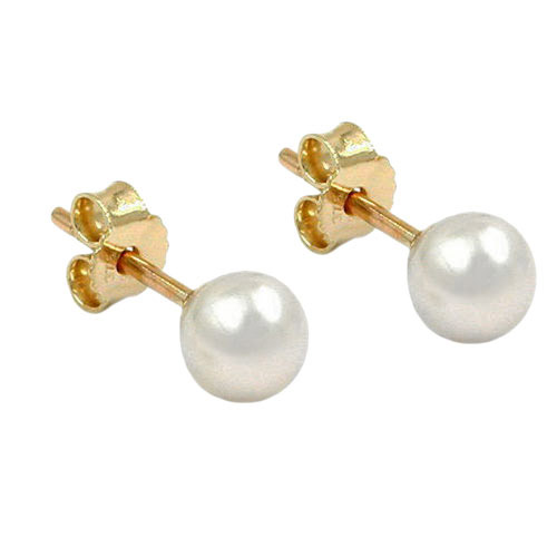 Ohrstecker ca. 5mm Süßwasserperle Gold 375