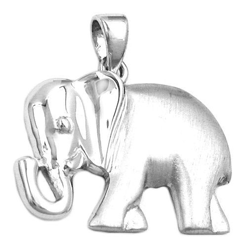 SILBER AUF  günstig Kaufen-SIGO Anhänger Elefant rhodiniert, Silber 925. SIGO Anhänger Elefant rhodiniert, Silber 925 <![CDATA[Hochwertig gearbeiteter Silberanhänger Elefant, seidenmatt, Kopf glänzend, anlaufgeschützt rhodiniert, Der Elefant symbolisiert Weisheit, Klug