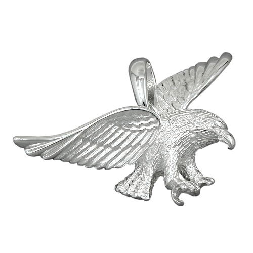 SIGO Anhänger, Adler 40mm breit, Silber 925