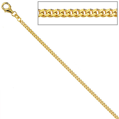 SIGO Panzerkette 585 Gelbgold diamantiert 2,2 mm 60 cm Gold Kette Halskette Goldkette