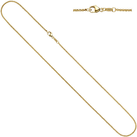 SIGO Erbskette 585 Gelbgold 1,5 mm 42 cm Gold Kette Halskette Goldkette Karabiner