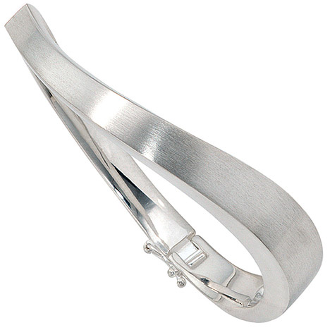 SIGO Armreif Armband 925 Sterling Silber mattiert Silberarmreif Klappverschluss
