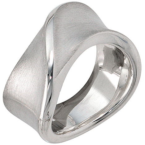 SIGO Damen Ring breit 925 Sterling Silber mattiert Silberring