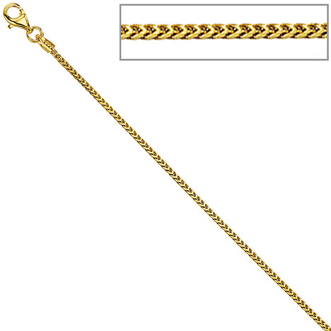 SIGO Bingokette 585 Gelbgold 1,5 mm 42 cm Gold Kette Halskette Goldkette Karabiner