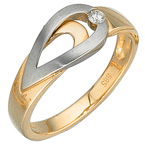 GOETTGEN 7 - SIGO Diamanten bicolor Anhänger matt Gelbgold Brillanten Profis Schmuck 585 Die Weißgold - Gold -