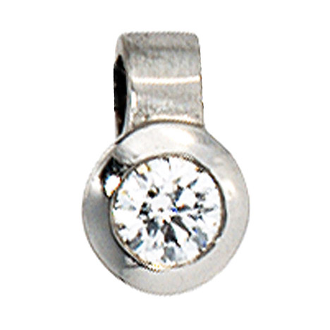 SIGO Anhänger rund 950 Platin matt 1 Diamant Brillant 0,12ct. Platinanhänger