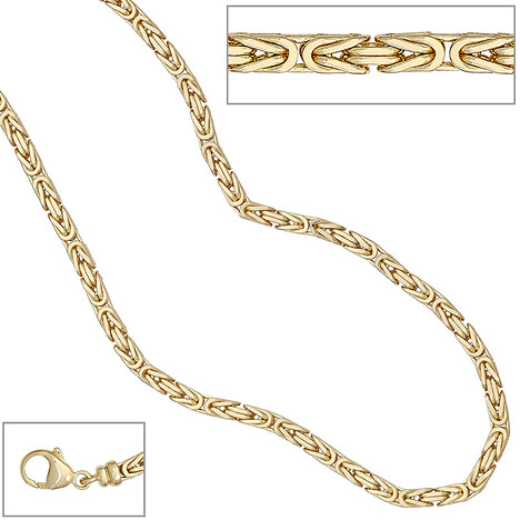 SIGO Königskette 333 Gelbgold 3,2 mm 42 cm Gold Kette Halskette Goldkette Karabiner
