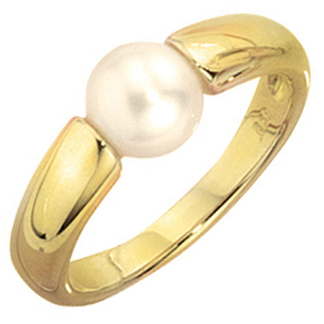 SIGO Damen Ring 333 Gold Gelbgold 1 Süßwasser Perle Goldring Perlenring