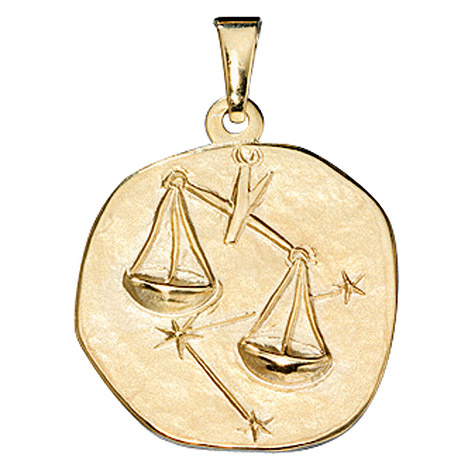 SIGO Anhänger Sternzeichen Waage 333 Gold Gelbgold Sternzeichenanhänger