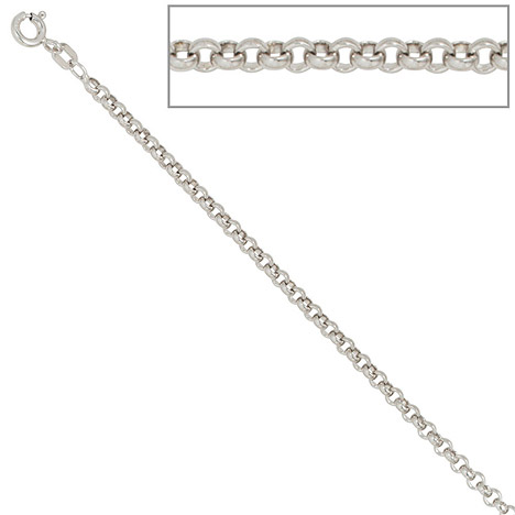 SIGO Erbskette 925 Sterling Silber 2,5 mm 70 cm Halskette Kette Silberkette Federring