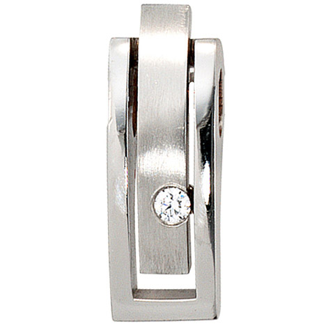 SIGO Anhänger 950 Platin matt 1 Diamant Brillant 0,10ct. Platinanhänger