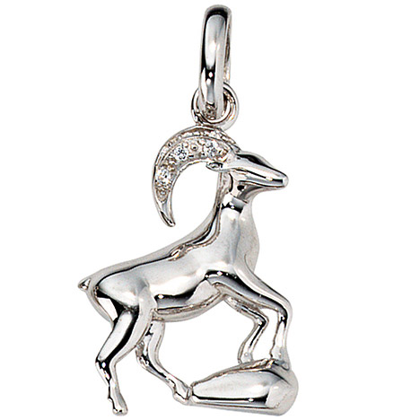 Sterlingsilber günstig Kaufen-SIGO Anhänger Sternzeichen Steinbock 925 Silber mit Zirkonia Sternzeichenanhänger. SIGO Anhänger Sternzeichen Steinbock 925 Silber mit Zirkonia Sternzeichenanhänger <![CDATA[Sternzeichen Steinbock , 925/- Sterlingsilber, rhodiniert, mi