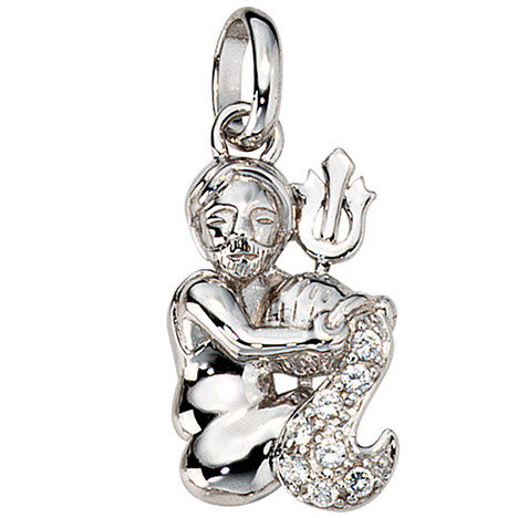 SIGO Anhänger Sternzeichen Wassermann 925 Silber mit Zirkonia Sternzeichenanhänger