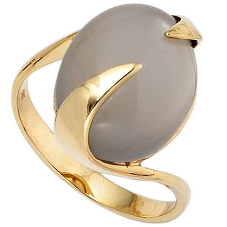 SIGO Damen Ring 585 Gold Gelbgold 1 Mondstein Goldring