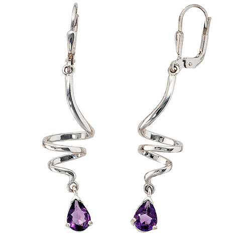 Ohrringe 2 günstig Kaufen-SIGO Boutons 925 Sterling Silber 2 Amethyste lila violett Ohrringe Ohrhänger. SIGO Boutons 925 Sterling Silber 2 Amethyste lila violett Ohrringe Ohrhänger <![CDATA[Paar Boutons, 925/- Sterlingsilber, rhodiniert, 2 Amethyste (ca. 3,4 g), Höhe ca