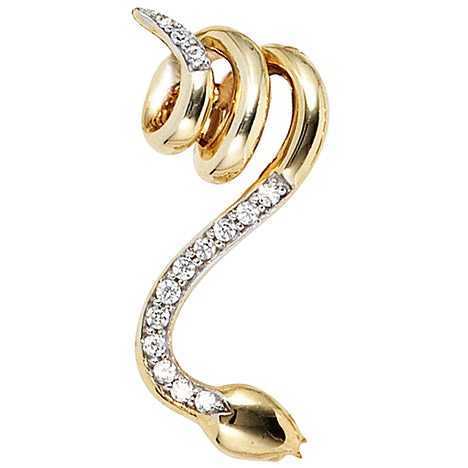 SIGO Anhänger Schlange 585 Gold Gelbgold 14 Diamanten Brillanten Schlangenanhänger