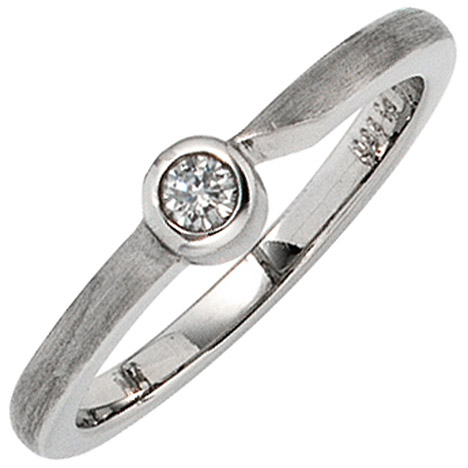 SIGO Damen Ring 950 Platin matt 1 Diamant Brillant 0,08 ct. Platinring  - Onlineshop Goettgen