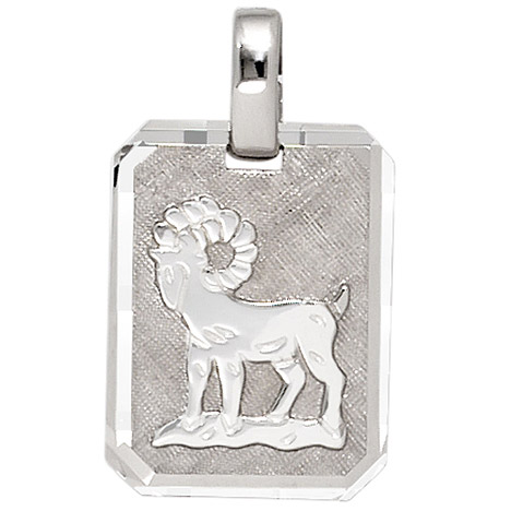 SIGO Anhänger Sternzeichen Widder 925 Sterling Silber matt Sternzeichenanhänger