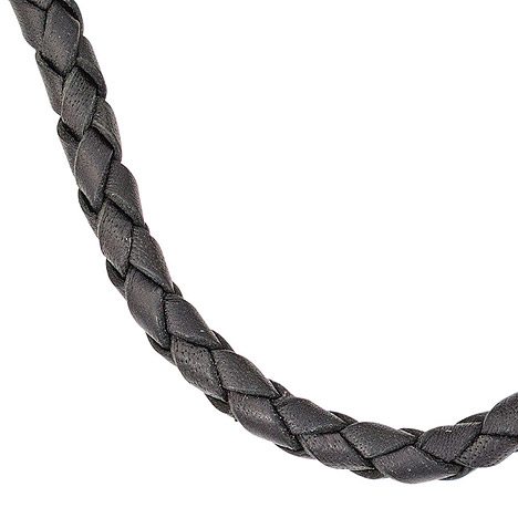 SIGO Leder Halskette Kette Schnur schwarz 60 cm Karabiner 925 Silber