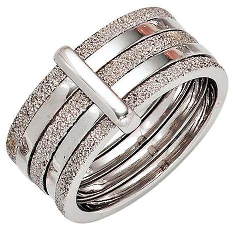 SIGO Damen Ring breit 925 Sterling Silber rhodiniert Silberring  - Onlineshop Goettgen