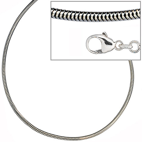 SIGO Schlangenkette 925 Silber 1,6 mm 70 cm Halskette Kette Silberkette Karabiner