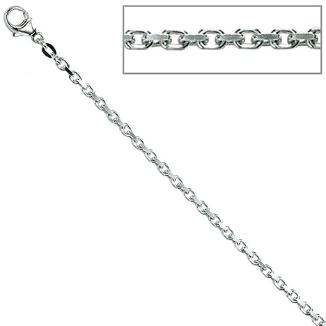 SIGO Ankerkette 925 Silber 2 mm 70 cm Halskette Kette Silberkette Karabiner
