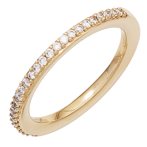 SIGO Damen Ring 585 Gold Gelbgold 26 Diamanten Brillanten 0,21ct. Goldring