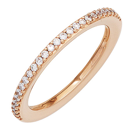 SIGO Damen Ring 585 Gold Rotgold 26 Diamanten Brillanten Diamantring Rotgoldring