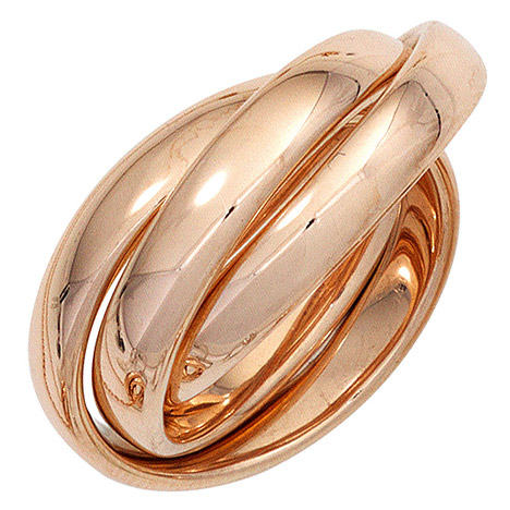 SIGO Damen Ring 3-reihig verschlungen 585 Gold Rotgold Rotgoldring