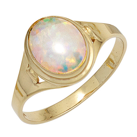 SIGO Damen Ring 333 Gold Gelbgold 1 Opal Goldring