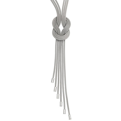 SIGO Collier Halskette 3-reihig verschlungen 925 Sterling Silber mattiert 45 cm Kette