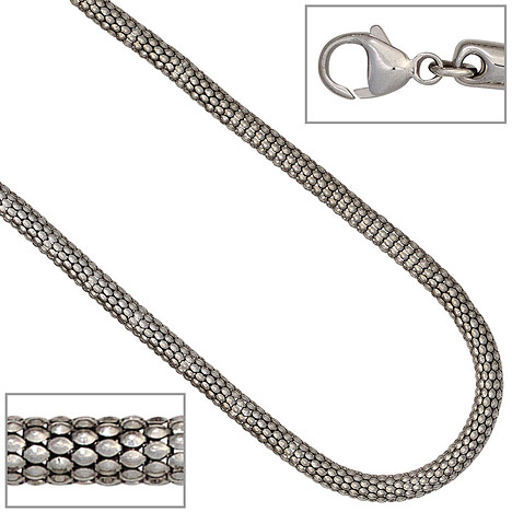 SIGO Halskette Kette 925 Sterling Silber rhodiniert 42 cm Silberkette Karabiner