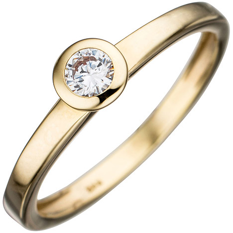 Ring in günstig Kaufen-SIGO Damen Ring 333 Gold Gelbgold 1 Zirkonia Goldring. SIGO Damen Ring 333 Gold Gelbgold 1 Zirkonia Goldring <![CDATA[Damenring, 333/- Gelbgold, 1 Zirkonia (ca. 1,8 g) (nur Weite 50 - 60), Breite ca. 5,2 mm, Tiefe ca. 4,8 mm(Colfem) Weitere Kategorien: Go