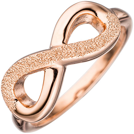 SIGO Damen Ring Unendlichkeit 925 Silber rotgold vergoldet mit Struktur Silberring  - Onlineshop Goettgen