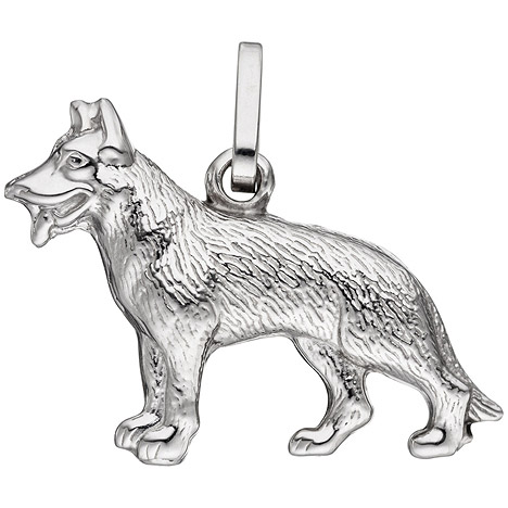SIGO Anhänger Schäferhund Hund 925 Sterling Silber Silberanhänger
