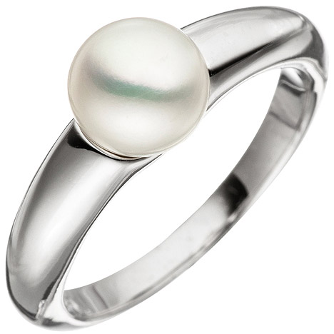 SIGO Damen Ring 925 Sterling Silber 1 Süßwasser Perle Perlenring Silberring