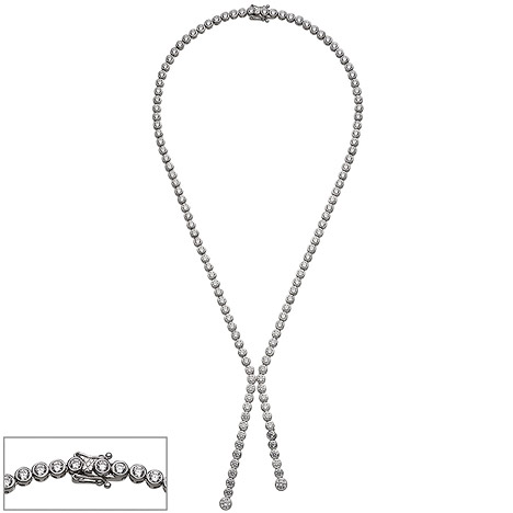SIGO Collier Halskette 925 Sterling Silber mit Zirkonia 42 cm Kette Silberkette