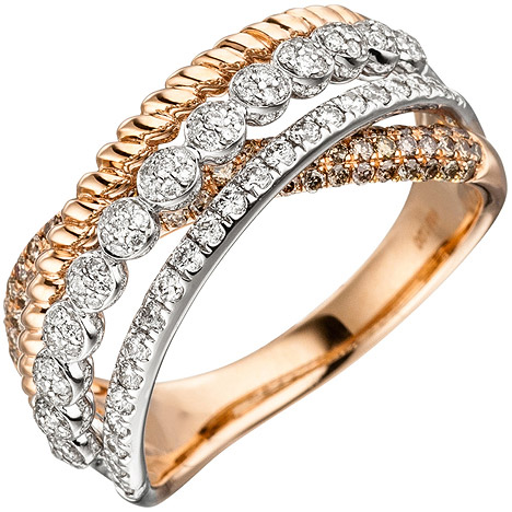 SIGO Damen Ring 585 Gold Rotgold 181 Diamanten Brillanten Rotgoldring Diamantring