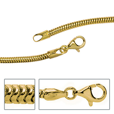 SIGO Schlangenkette aus 585 Gelbgold 2,4 mm 45 cm Gold Kette Halskette Goldkette