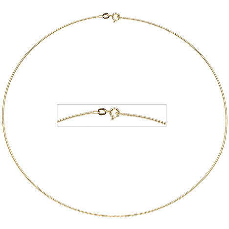 SIGO Halsreif 925 Sterling Silber gold vergoldet 1,1 mm 42 cm Kette Halskette